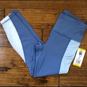 NWT Blue Side Pocket Mesh Leggings